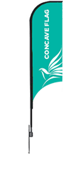 the flag corp concave flag banner with a ground spike