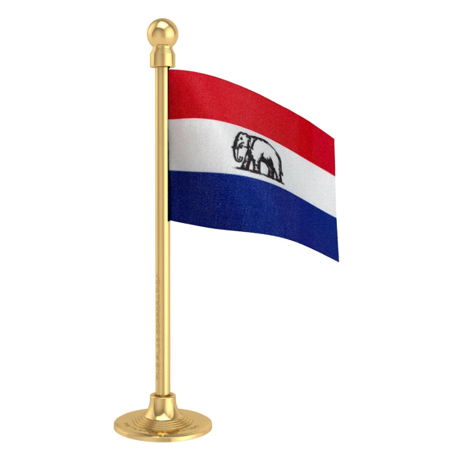 Asom Gana Parishad (AGP) Car Dashboard Flag of 2in x 3in With A Steel or Plastic Base