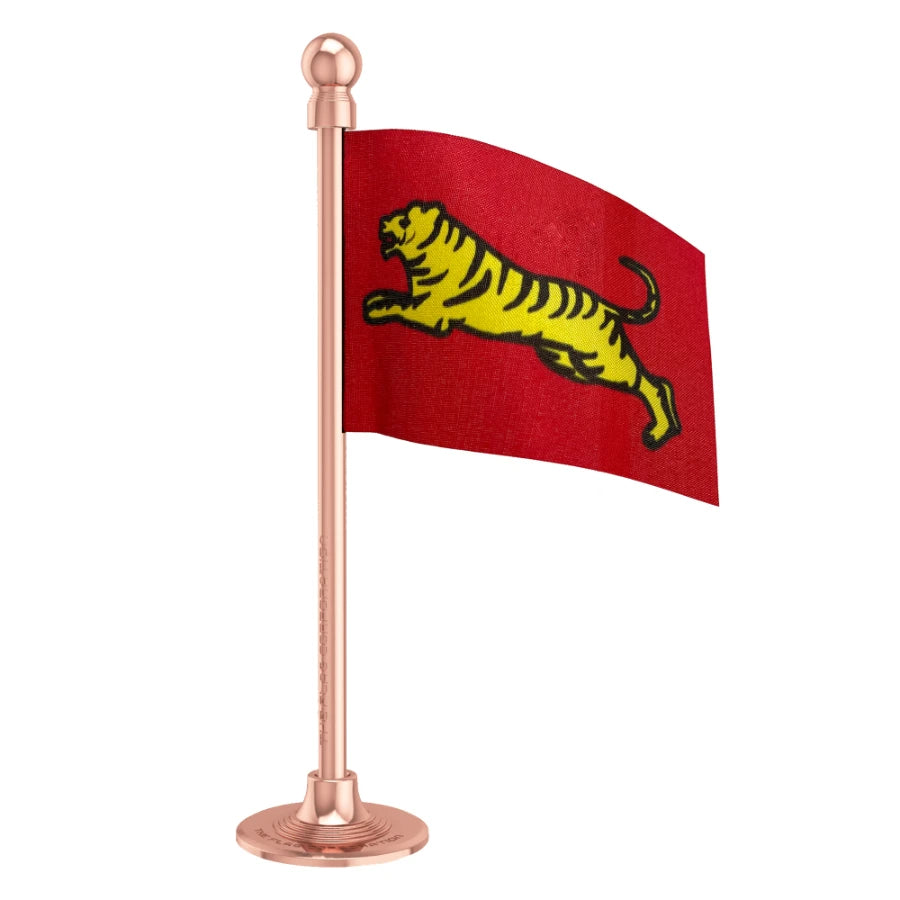 All India Forward Bloc (AIFB) Car Dashboard Flag of 2in x 3in With A Plastic Base