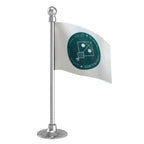 All India Majlis-e-Ittehadul Muslimeen (AIMIM) Car Dashboard Flag of 2in x 3in With A Steel or Plastic Base