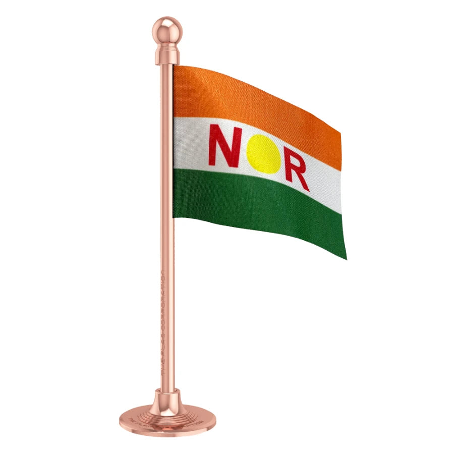 All India N.R. Congress (AINRC) Car Dashboard Flag of 2in x 3in With A Steel or Plastic Base