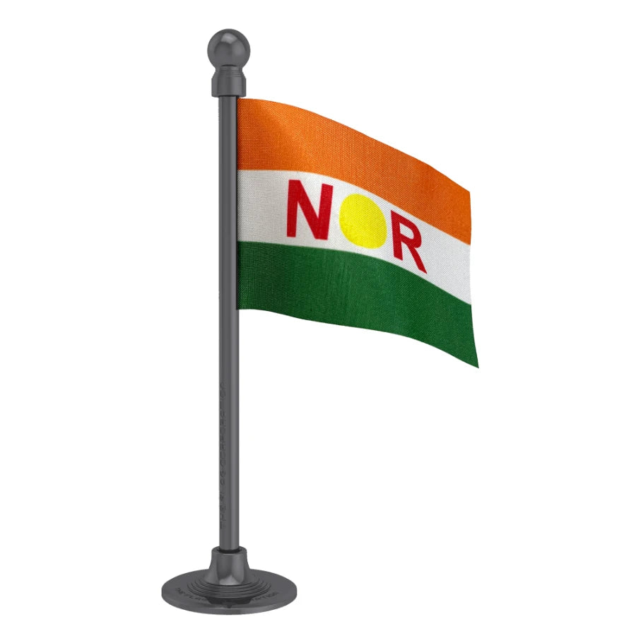 All India N.R. Congress (AINRC) Car Dashboard Flag of 2in x 3in With A Steel or Plastic Base