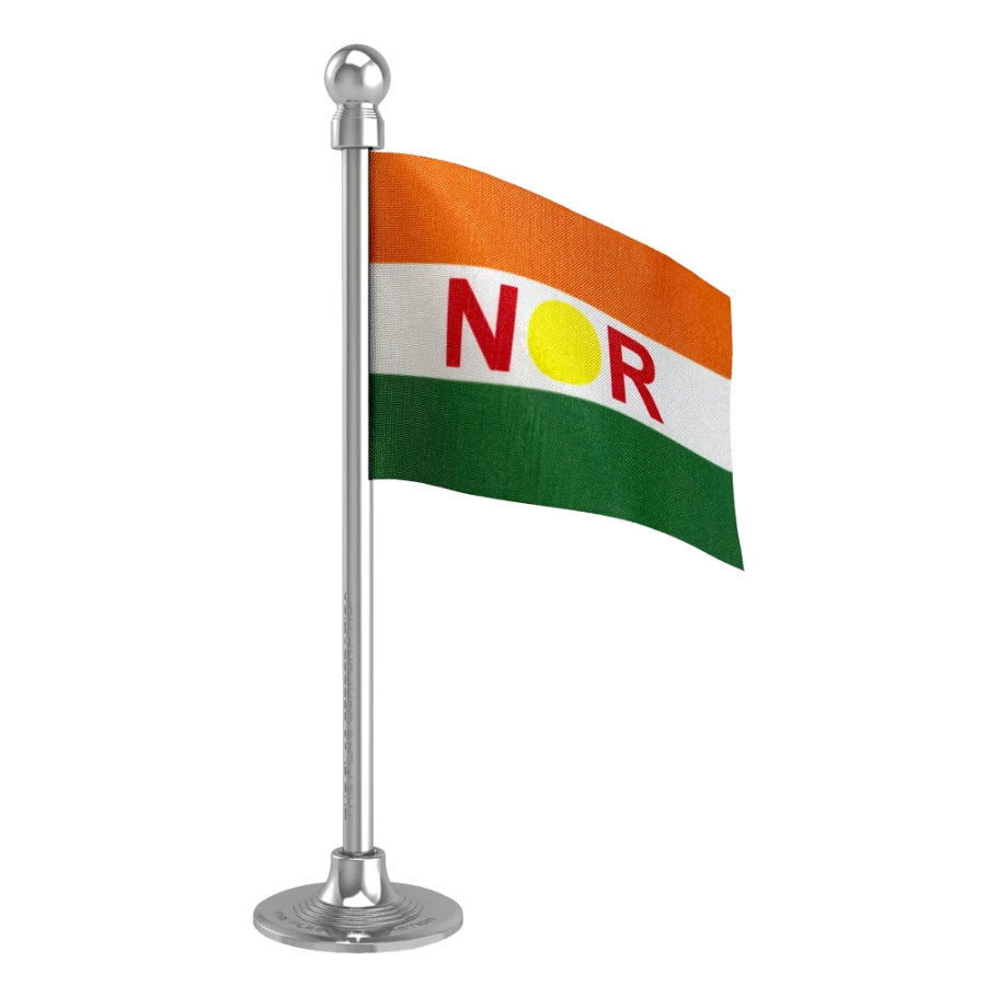 All India N.R. Congress (AINRC) Car Dashboard Flag of 2in x 3in With A Steel or Plastic Base