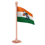 AITC or TMC All India Trinamool Congress Car Dashboard Flag of 2in x 3in With A Steel or Plastic Base