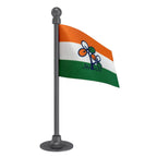 AITC or TMC All India Trinamool Congress Car Dashboard Flag of 2in x 3in With A Steel or Plastic Base