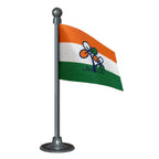 AITC or TMC All India Trinamool Congress Car Dashboard Flag of 2in x 3in With A Steel or Plastic Base