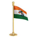 AITC or TMC All India Trinamool Congress Car Dashboard Flag of 2in x 3in With A Steel or Plastic Base