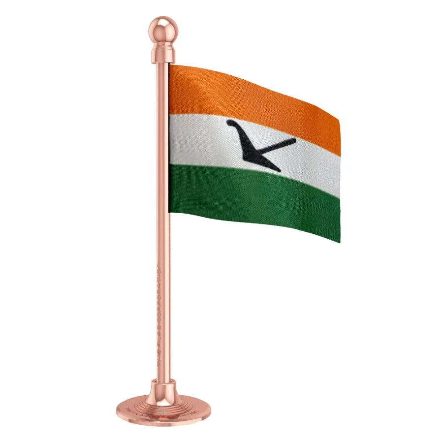 Bodoland People's Front (BPF) Car Dashboard Flag of 2in x 3in With A Steel or Plastic Base