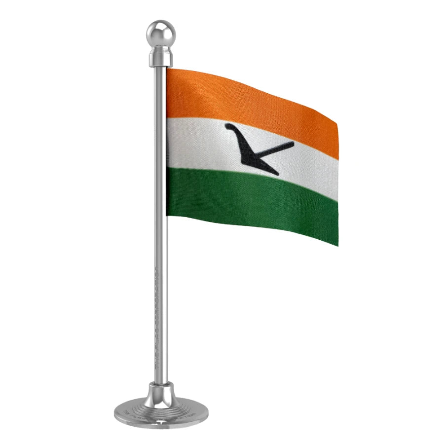 Bodoland People's Front (BPF) Car Dashboard Flag of 2in x 3in With A Steel or Plastic Base