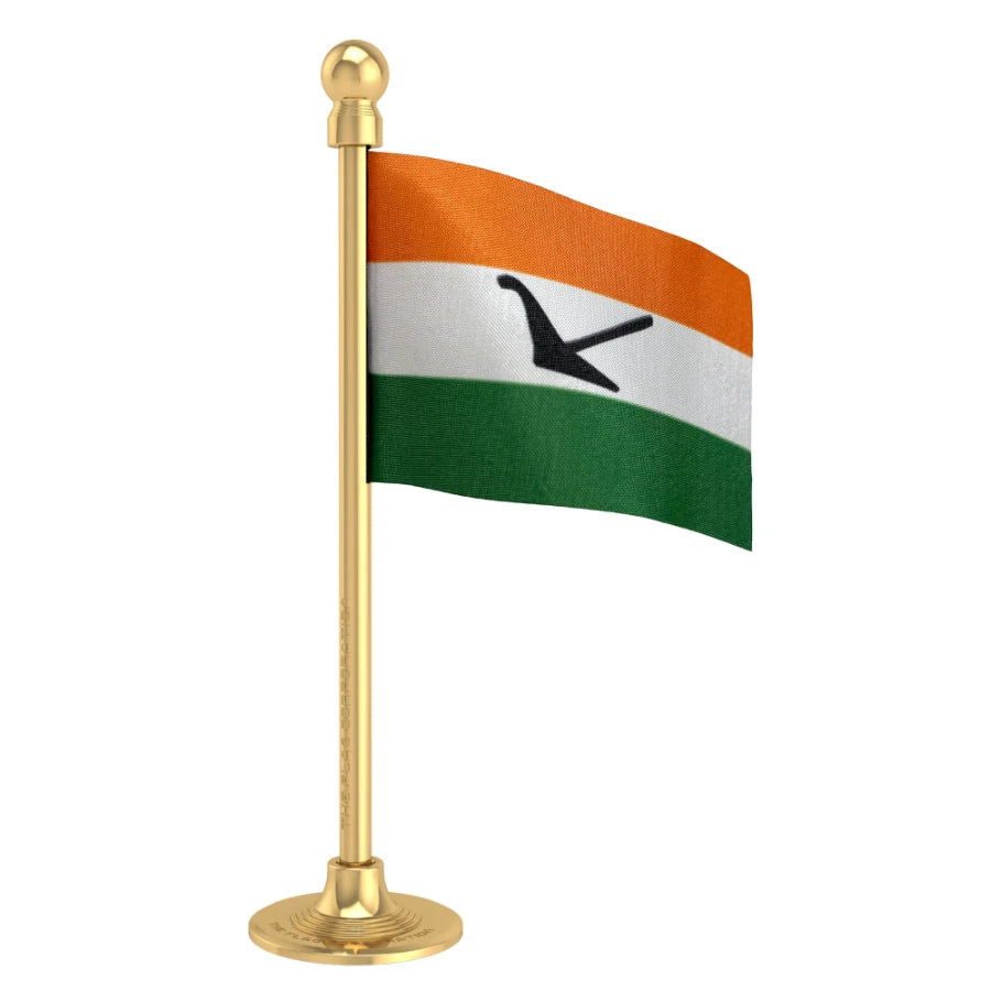 Bodoland People's Front (BPF) Car Dashboard Flag of 2in x 3in With A Steel or Plastic Base