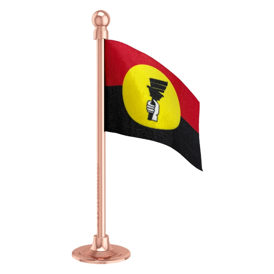 Desiya Murpokku Dravida Kazhagam (DMDK) Car Dashboard Flag of 2in x 3in With A Steel or Plastic Base