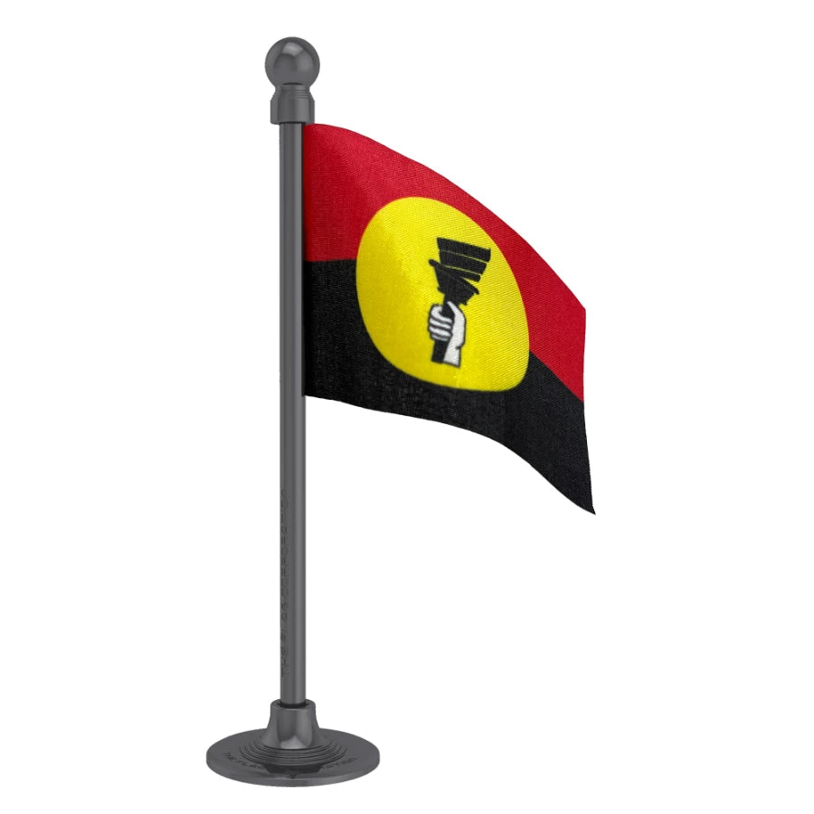 Desiya Murpokku Dravida Kazhagam (DMDK) Car Dashboard Flag of 2in x 3in With A Steel or Plastic Base