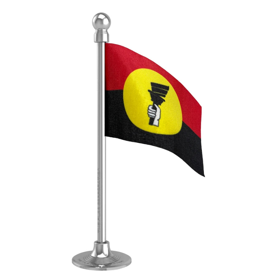 Desiya Murpokku Dravida Kazhagam (DMDK) Car Dashboard Flag of 2in x 3in With A Steel or Plastic Base