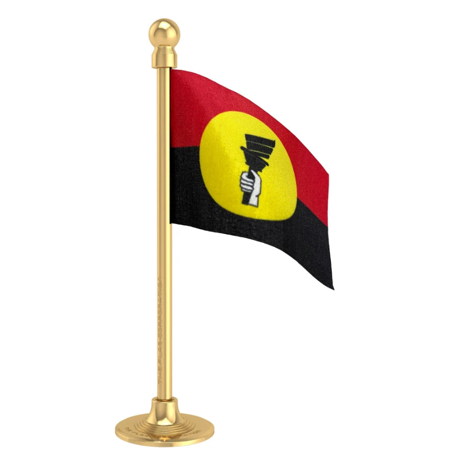 Desiya Murpokku Dravida Kazhagam (DMDK) Car Dashboard Flag of 2in x 3in With A Steel or Plastic Base
