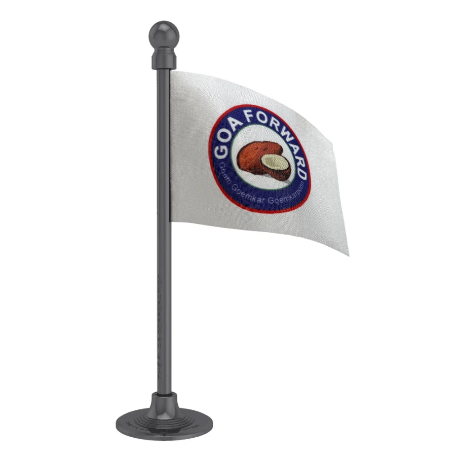 Goa Forward Party (GFP) Car Dashboard Flag of 2in x 3in With A Steel or Plastic Base