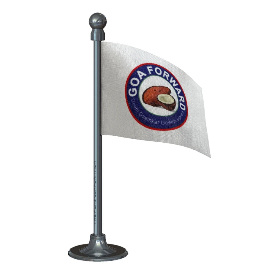 Goa Forward Party (GFP) Car Dashboard Flag of 2in x 3in With A Steel or Plastic Base