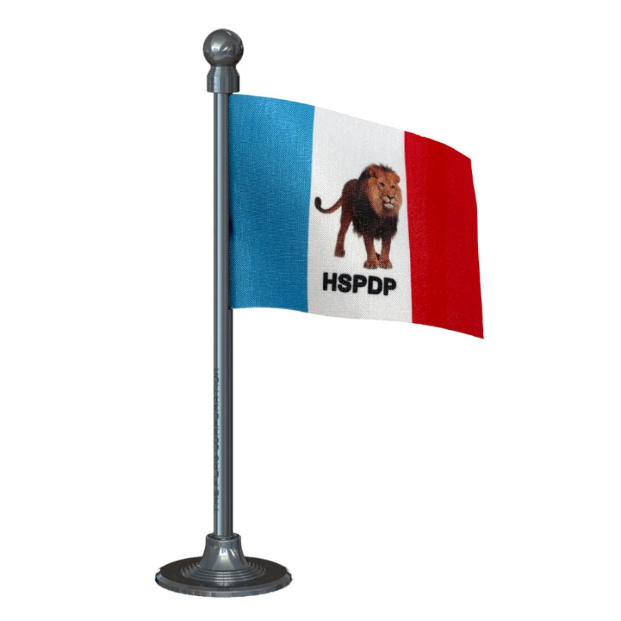 Hill State People's Democratic Party (HSPDP) Car Dashboard Flag of 2in x 3in With A Steel or Plastic Base