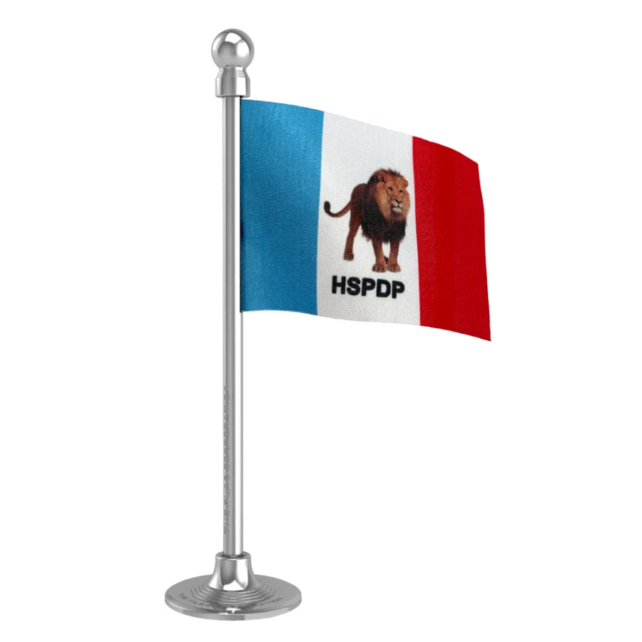 Hill State People's Democratic Party (HSPDP) Car Dashboard Flag of 2in x 3in With A Steel or Plastic Base