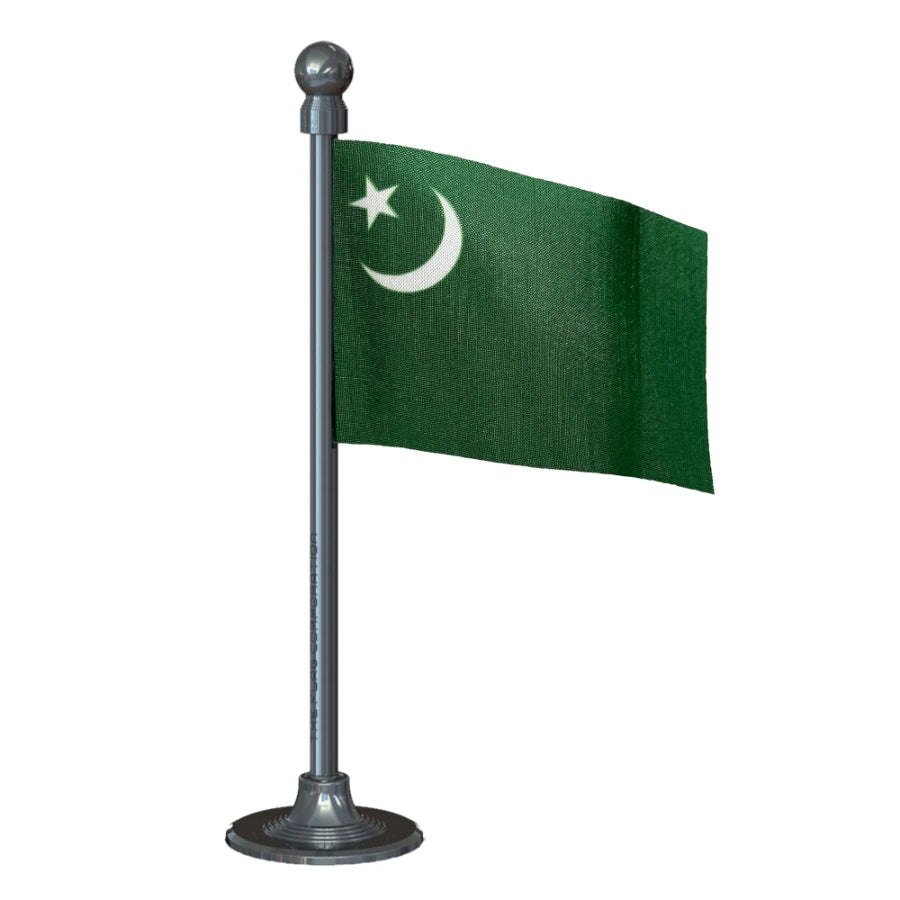 Indian Union Muslim League IUML Car Dashboard Flag of 2in x 3in With A Steel or Plastic Base