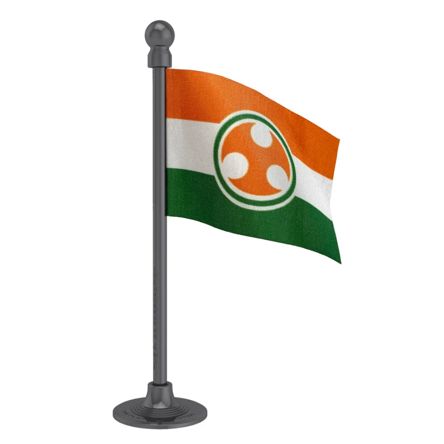 Indian Youth Congress (IYC) Car Dashboard Flag of 2in x 3in With A Steel or Plastic Base
