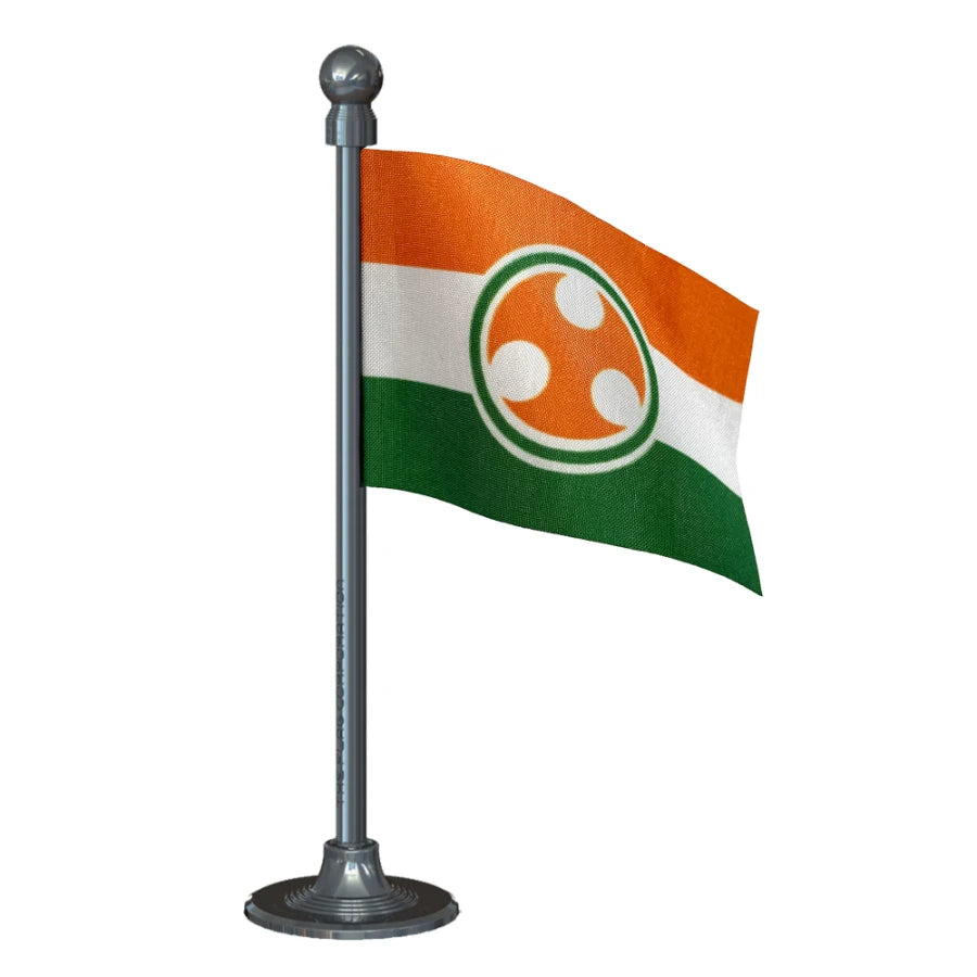Indian Youth Congress (IYC) Car Dashboard Flag of 2in x 3in With A Steel or Plastic Base