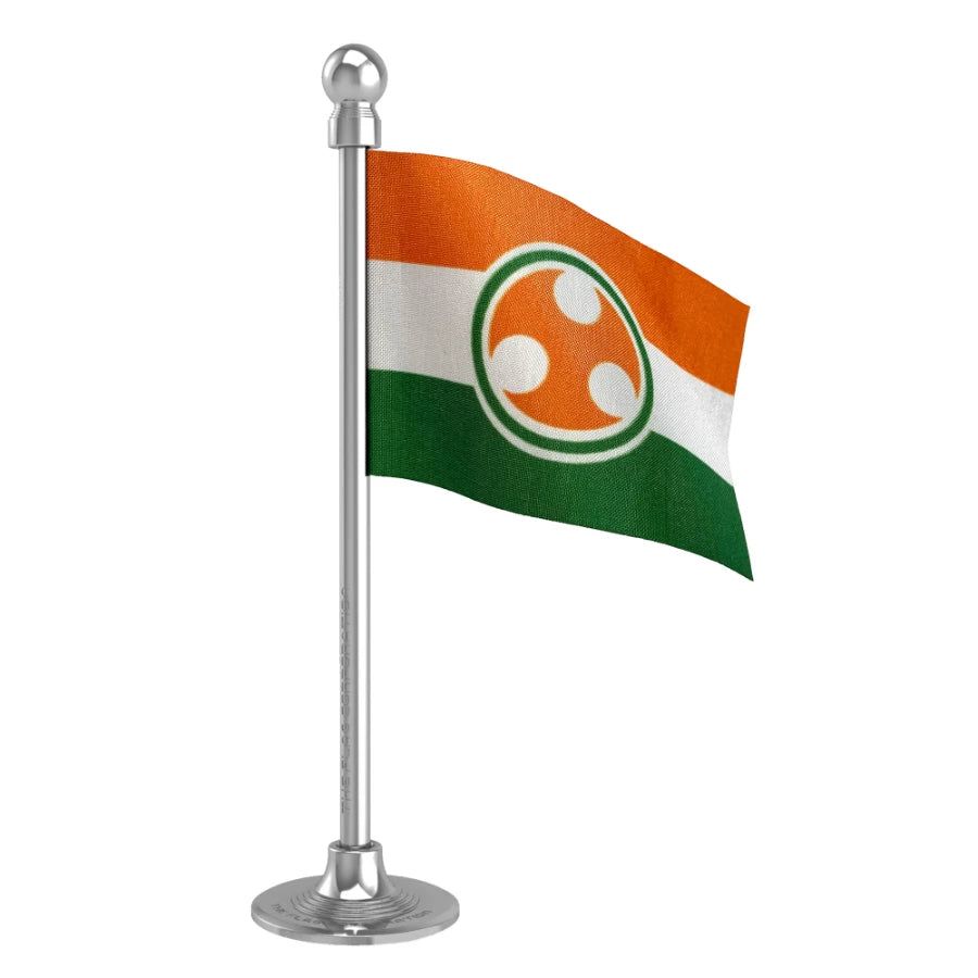 Indian Youth Congress (IYC) Car Dashboard Flag of 2in x 3in With A Steel or Plastic Base
