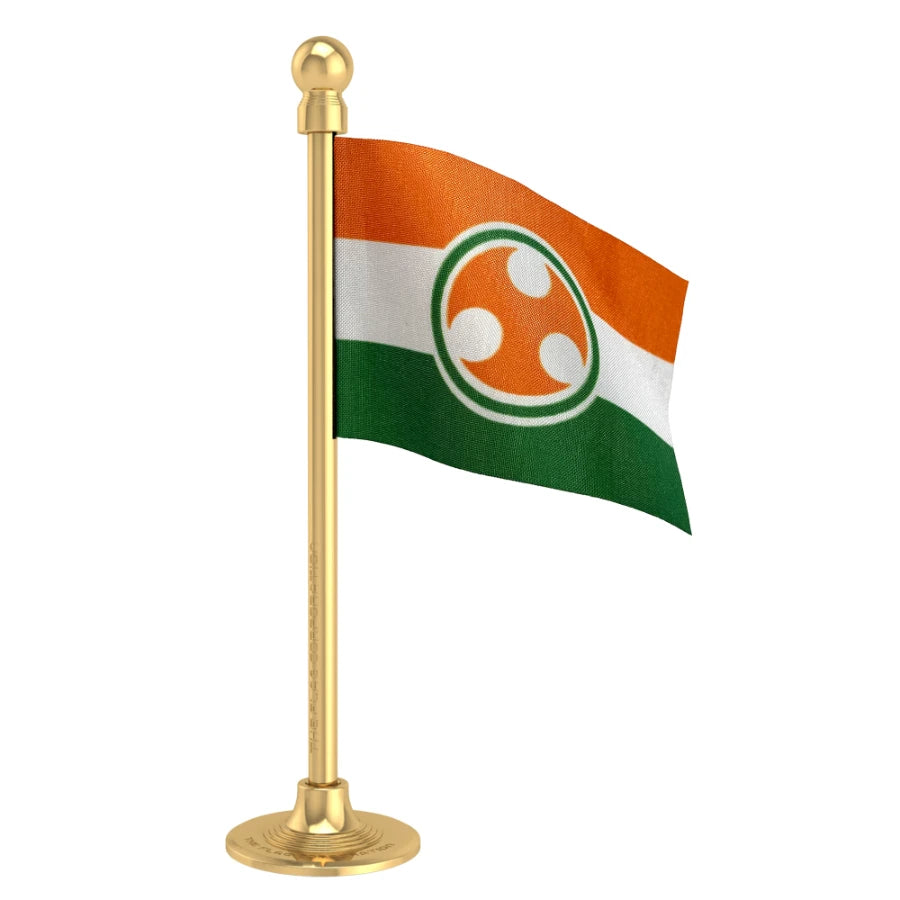 Indian Youth Congress (IYC) Car Dashboard Flag of 2in x 3in With A Steel or Plastic Base