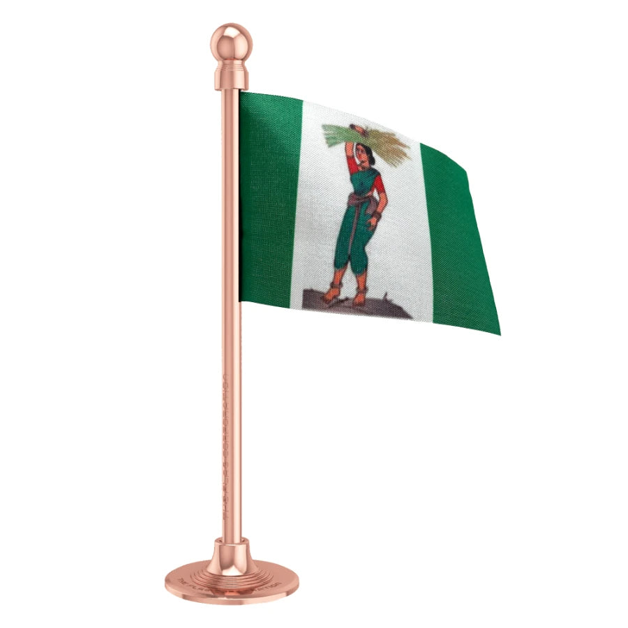 Janata Dal Secular JDS Car Dashboard Flag of 2in x 3in With A Steel or Plastic Base