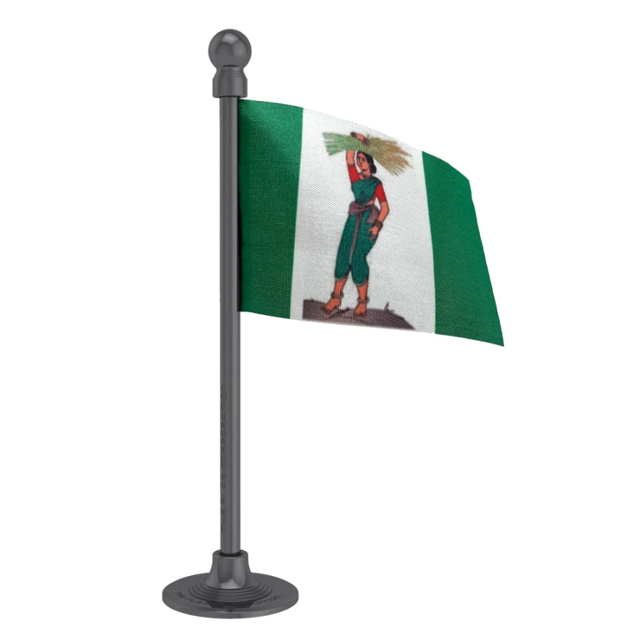 Janata Dal Secular JDS Car Dashboard Flag of 2in x 3in With A Steel or Plastic Base