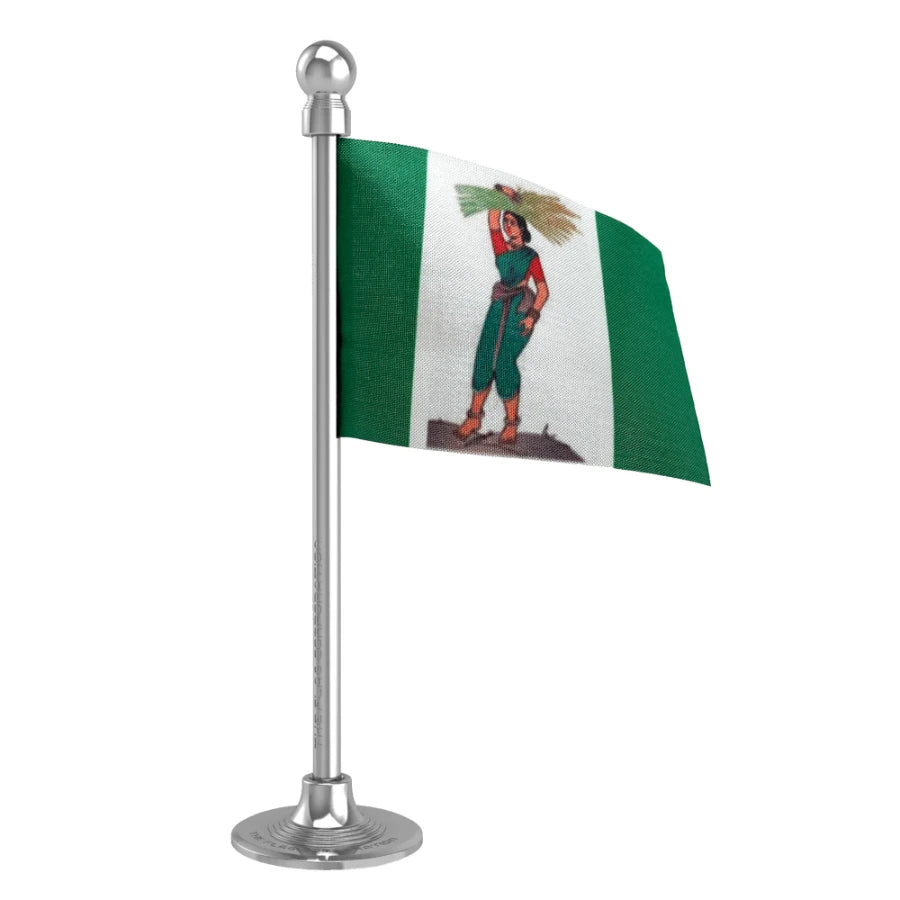 Janata Dal Secular JDS Car Dashboard Flag of 2in x 3in With A Steel or Plastic Base