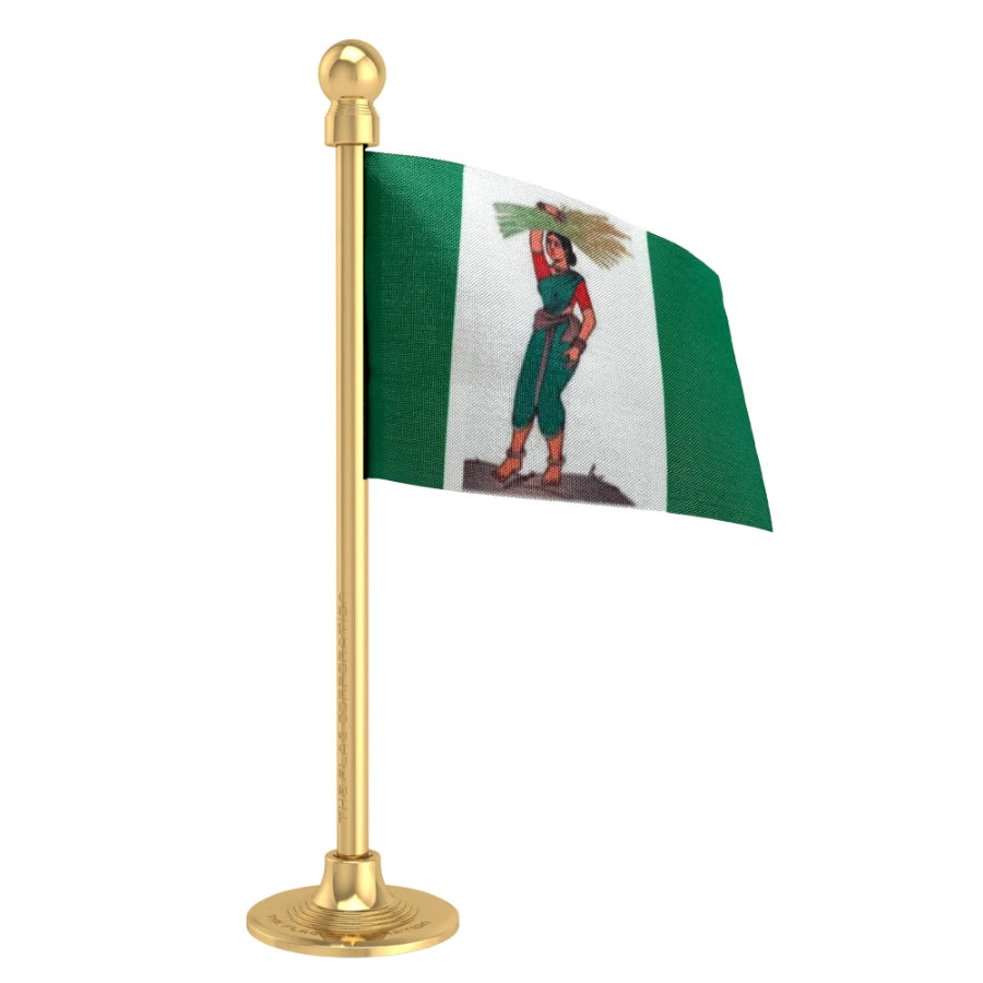 Janata Dal Secular JDS Car Dashboard Flag of 2in x 3in With A Steel or Plastic Base