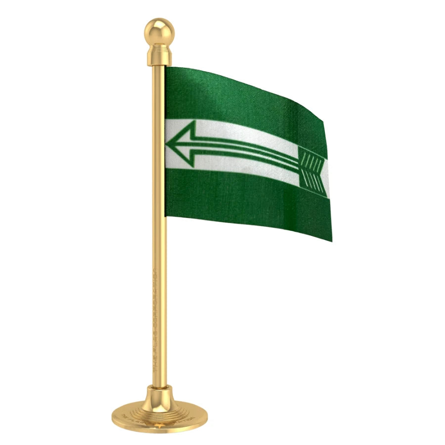 Janata Dal United JDU Car Dashboard Flag of 2in x 3in With A Steel or Plastic Base