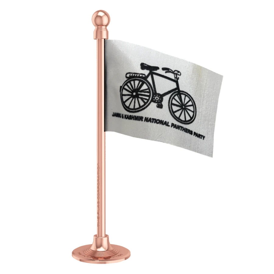 Jammu and Kashmir National Panthers Party (JKNPP) Car Dashboard Flag of 2in x 3in With A Steel or Plastic Base
