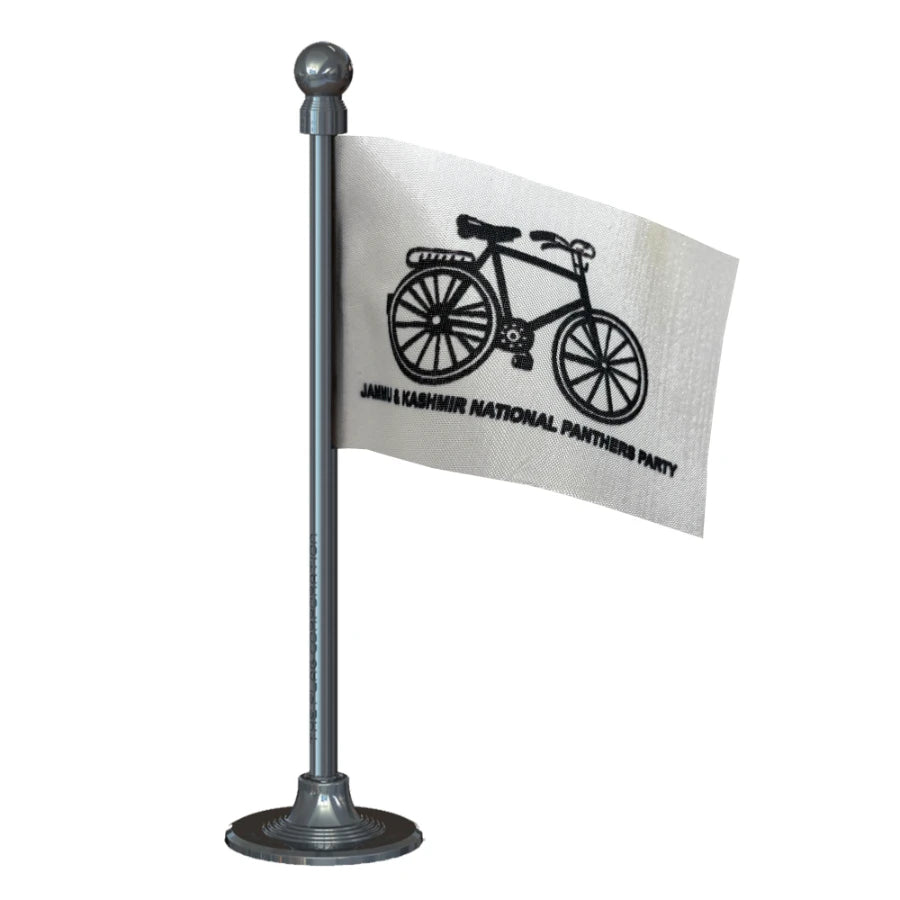 Jammu and Kashmir National Panthers Party (JKNPP) Car Dashboard Flag of 2in x 3in With A Steel or Plastic Base