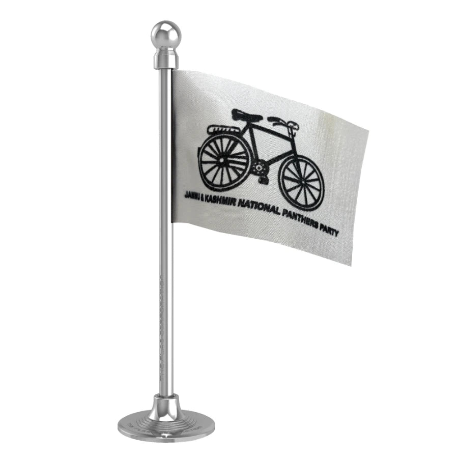 Jammu and Kashmir National Panthers Party (JKNPP) Car Dashboard Flag of 2in x 3in With A Steel or Plastic Base