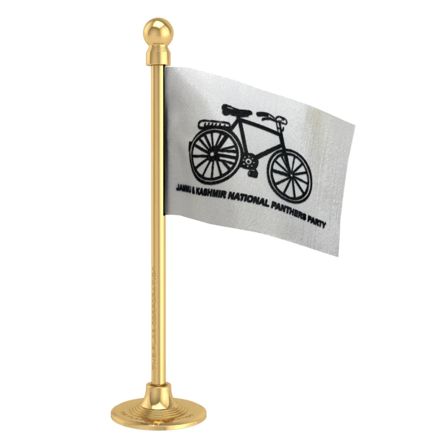 Jammu and Kashmir National Panthers Party (JKNPP) Car Dashboard Flag of 2in x 3in With A Steel or Plastic Base