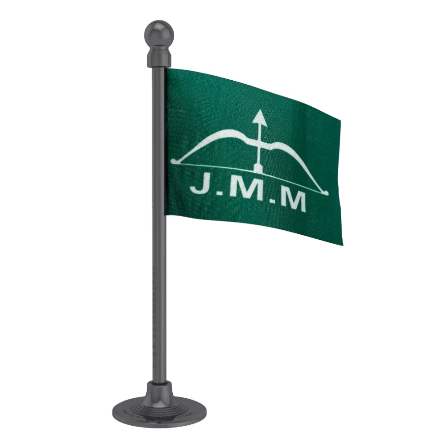 Jharkhand Mukti Morcha (JMM) Car Dashboard Flag of 2in x 3in With A Steel or Plastic Base