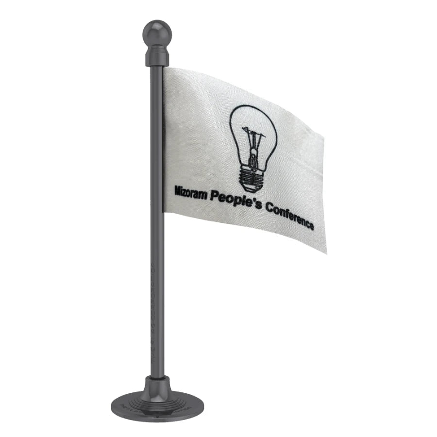 Mizoram People's Conference (MPC)  Car Dashboard Flag of 2in x 3in With A Steel or Plastic Base