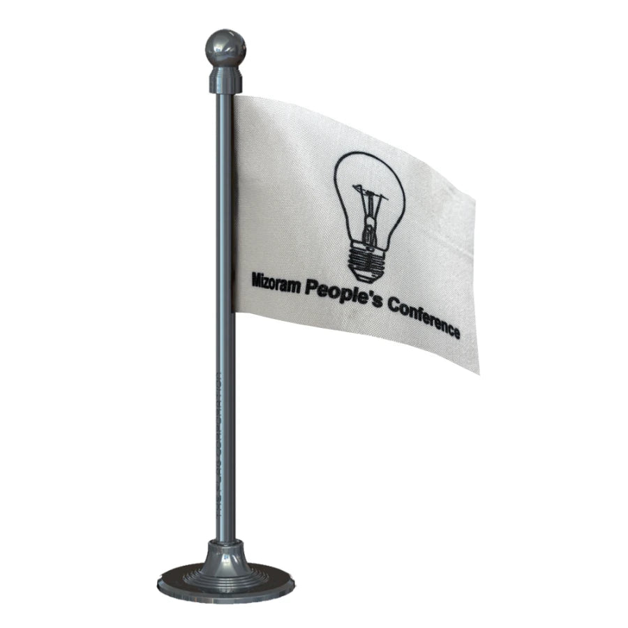 Mizoram People's Conference (MPC)  Car Dashboard Flag of 2in x 3in With A Steel or Plastic Base