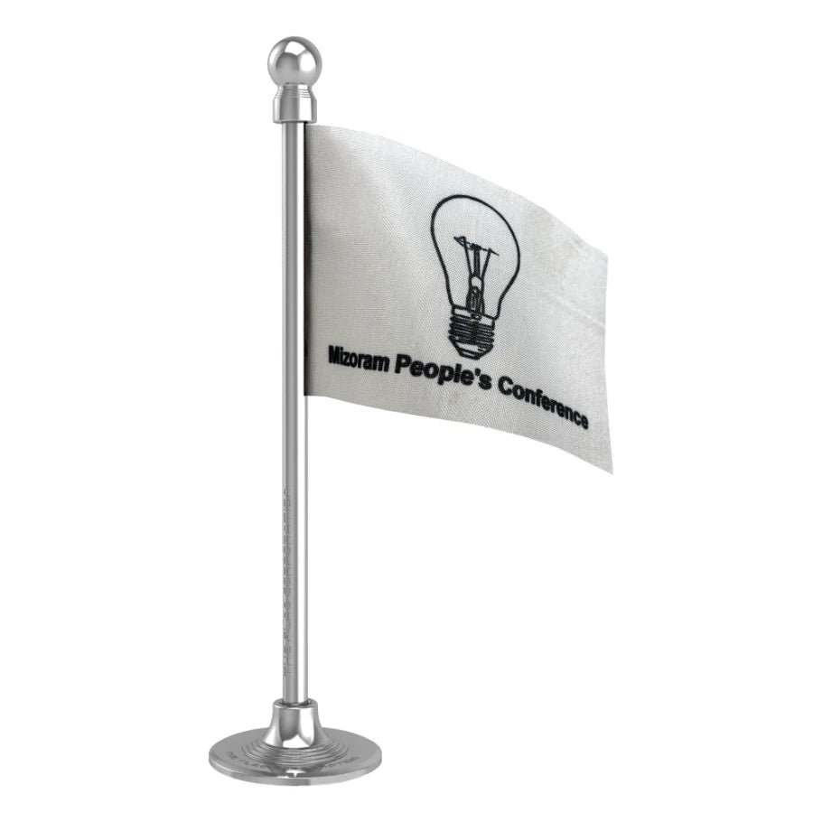 Mizoram People's Conference (MPC)  Car Dashboard Flag of 2in x 3in With A Steel or Plastic Base