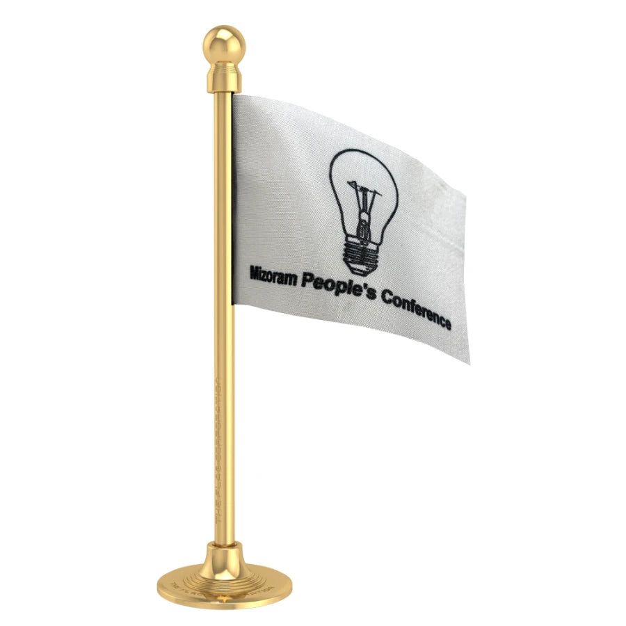 Mizoram People's Conference (MPC)  Car Dashboard Flag of 2in x 3in With A Steel or Plastic Base