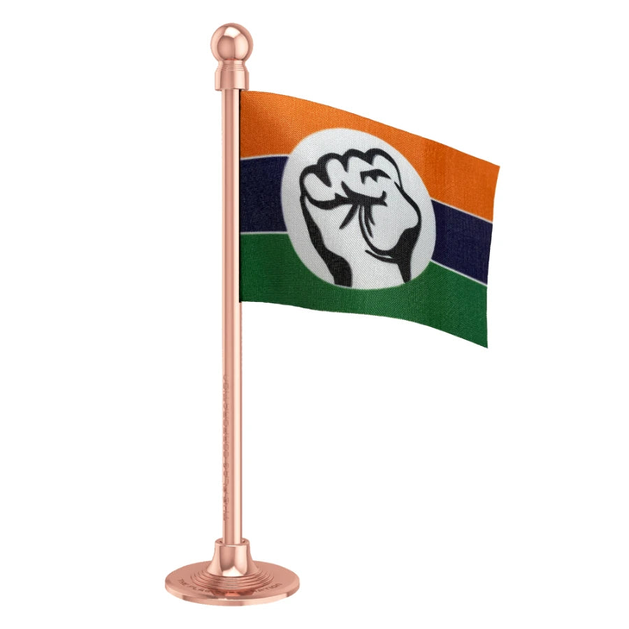 Maharashtra Swabhiman Paksha (MSP) Car Dashboard Flag of 2in x 3in With A Steel or Plastic Base
