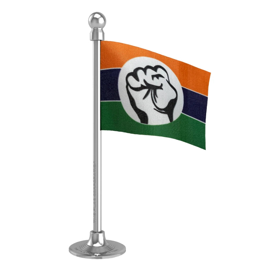 Maharashtra Swabhiman Paksha (MSP) Car Dashboard Flag of 2in x 3in With A Steel or Plastic Base