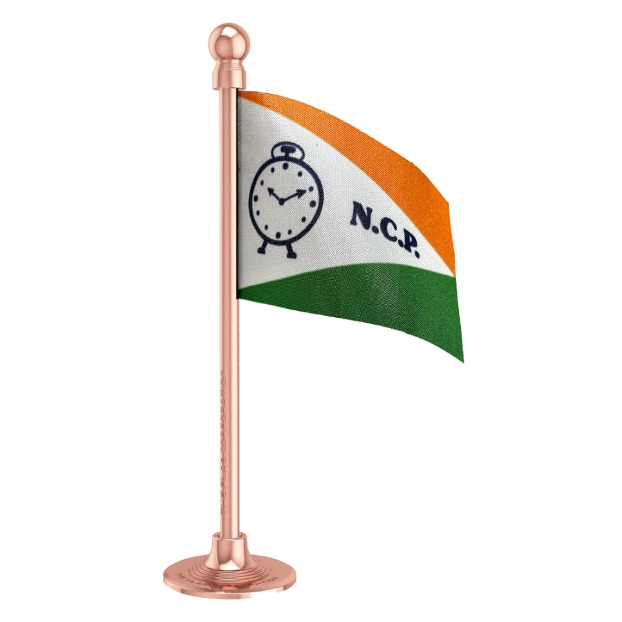 NCP National Congress Party  Car Dashboard Flag of 2in x 3in With A Steel or Plastic Base