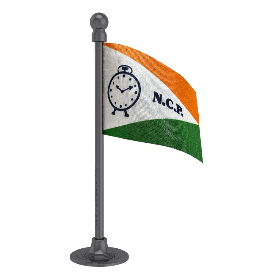 NCP National Congress Party  Car Dashboard Flag of 2in x 3in With A Steel or Plastic Base