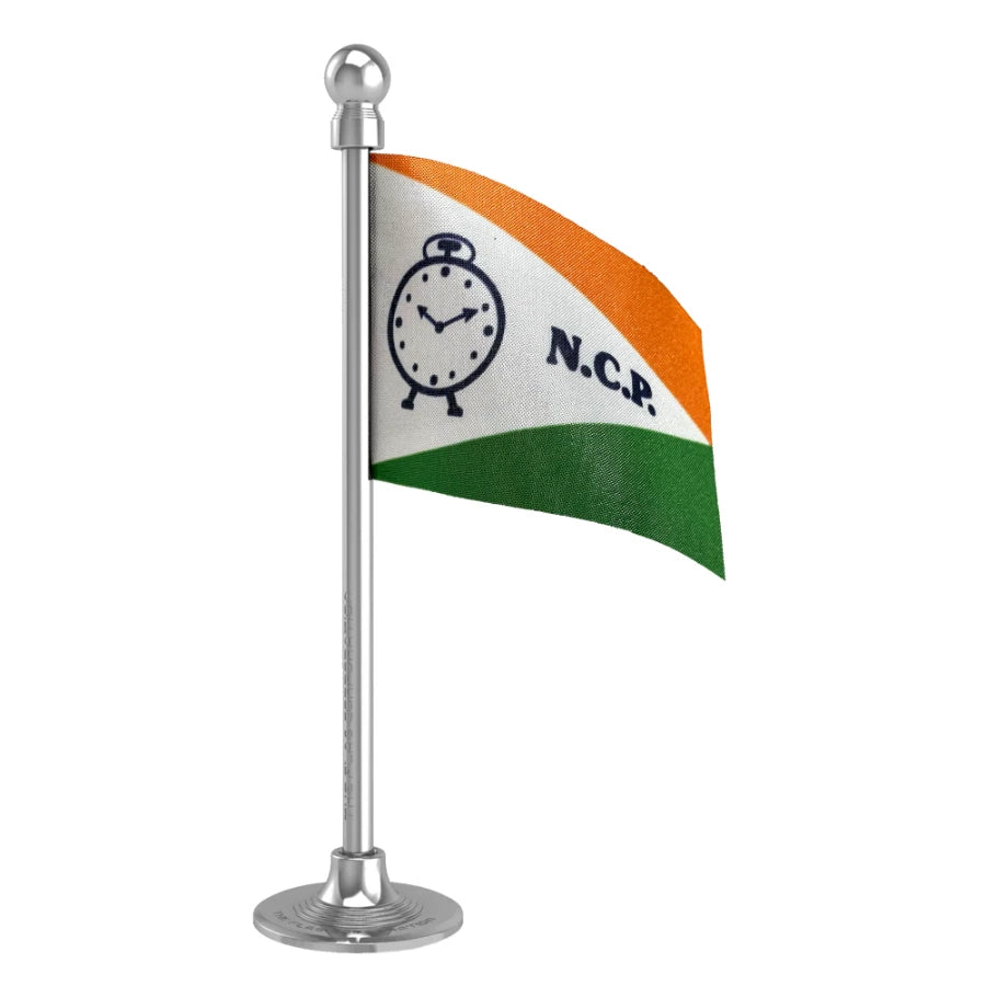 NCP National Congress Party  Car Dashboard Flag of 2in x 3in With A Steel or Plastic Base