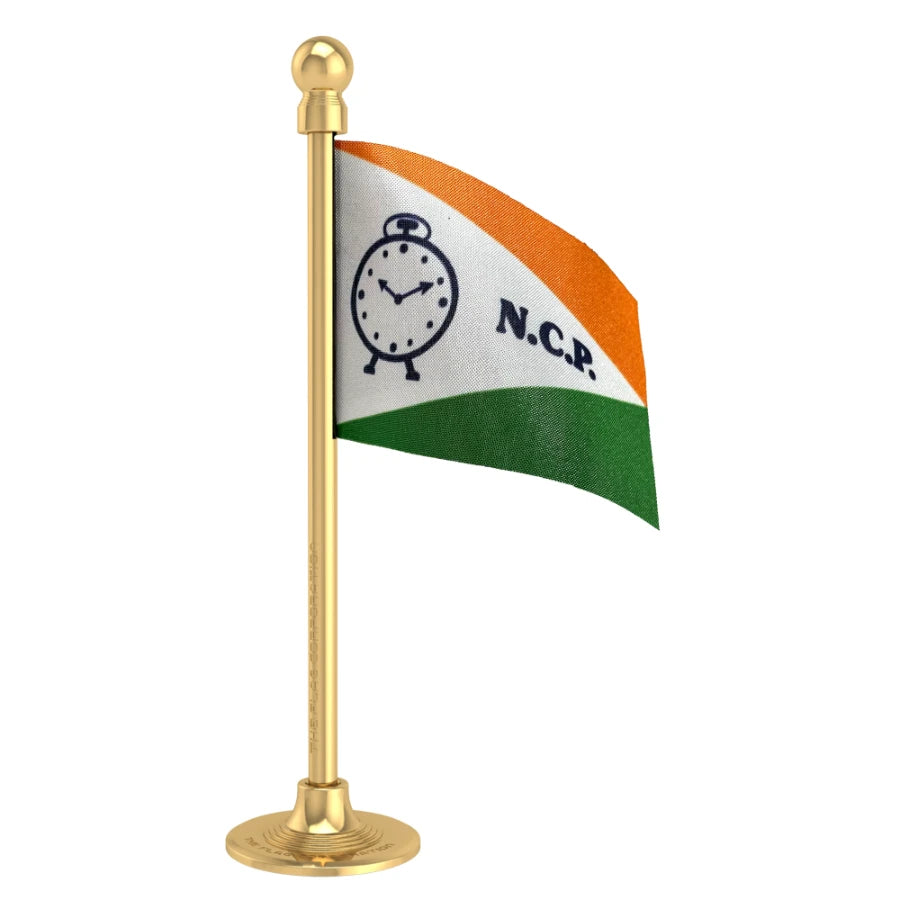 NCP National Congress Party  Car Dashboard Flag of 2in x 3in With A Steel or Plastic Base
