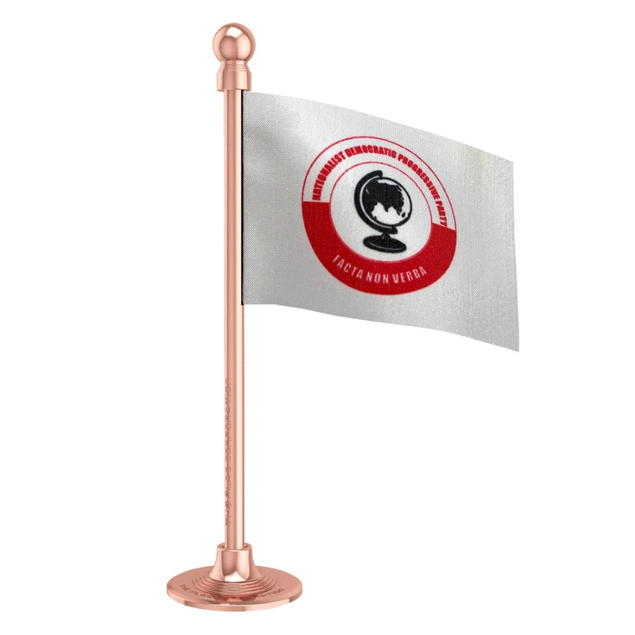 Nationalist Democratic Progressive Party (NDPP) Car Dashboard Flag of 2in x 3in With A Steel or Plastic Base