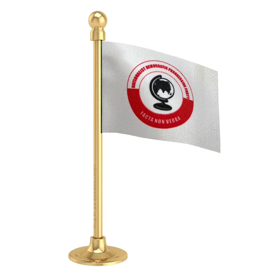 Nationalist Democratic Progressive Party (NDPP) Car Dashboard Flag of 2in x 3in With A Steel or Plastic Base