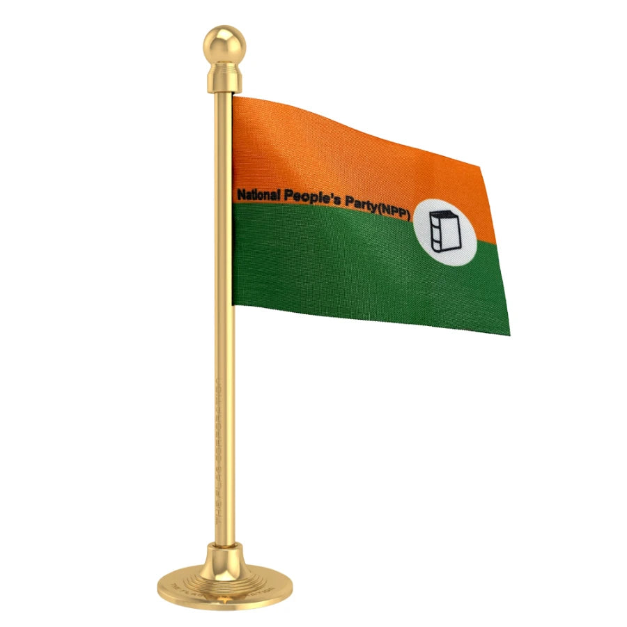 National People’s Party (NPP) Car Dashboard Flag of 2in x 3in With A Steel or Plastic Base